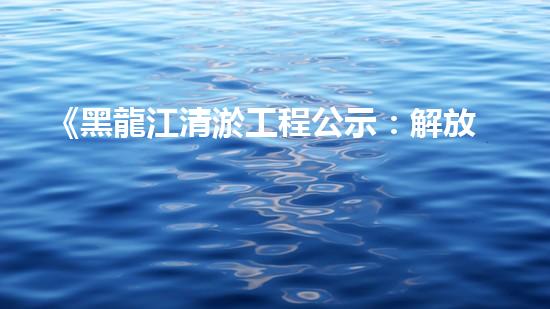 《黑龍江清淤工程公示：解放河道盡顯藍(lán)天碧水》