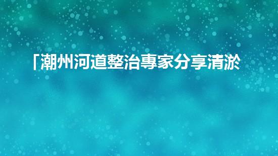 「潮州河道整治專家分享清淤技巧」