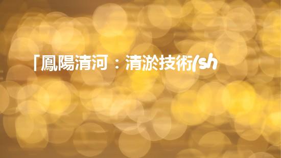 「鳳陽清河：清淤技術(shù)專家從河道清理起，還原美麗水域」