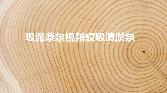吸泥漿泵視頻絞吸清淤泵