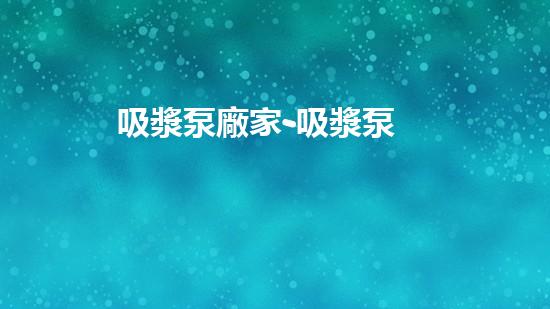 吸漿泵廠家-吸漿泵
