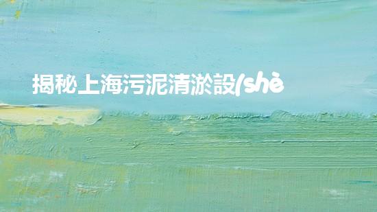 揭秘上海污泥清淤設(shè)備價(jià)格，驚人的行業(yè)內(nèi)幕曝光！
