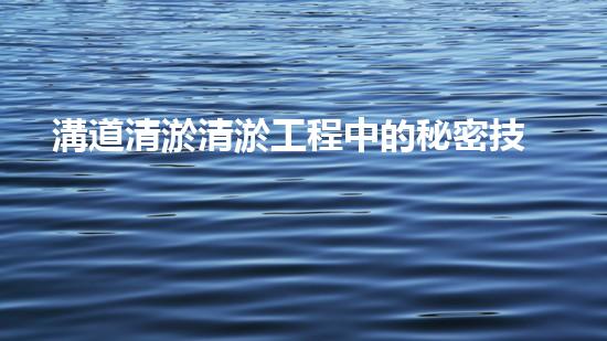溝道清淤清淤工程中的秘密技術(shù)揭秘能否完全改變水體環(huán)境？