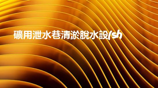 礦用泄水巷清淤脫水設(shè)備高效排水技術(shù)助力礦區(qū)安全生產(chǎn)！