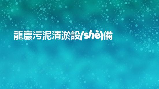龍巖污泥清淤設(shè)備：哪家更勝一籌？